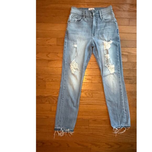 Frame Heritage Le Sylvie Slender Straight size 25 Light wash distressed - Picture 1 of 14